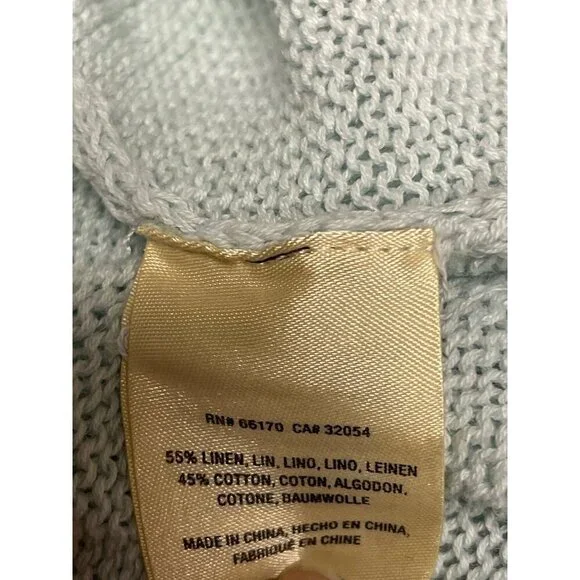 Anthropologie Moth Women's Sweater Linene Blend Mint Green Knit Size Small - Picture 7 of 8